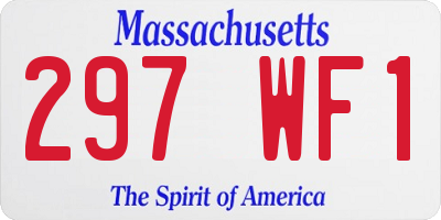 MA license plate 297WF1