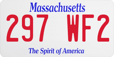 MA license plate 297WF2