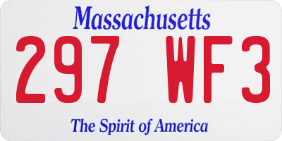 MA license plate 297WF3