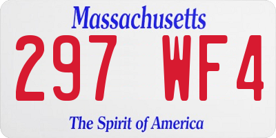 MA license plate 297WF4