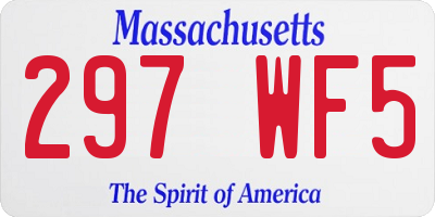 MA license plate 297WF5