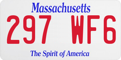 MA license plate 297WF6