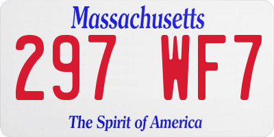 MA license plate 297WF7