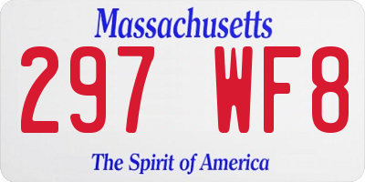 MA license plate 297WF8