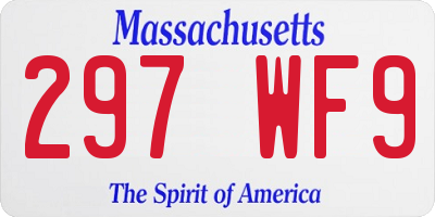 MA license plate 297WF9