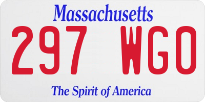 MA license plate 297WG0