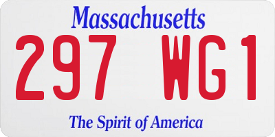 MA license plate 297WG1
