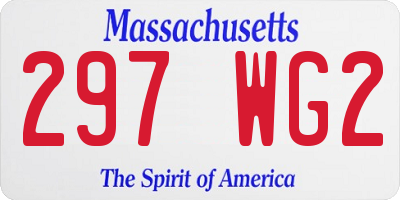 MA license plate 297WG2