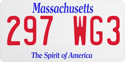 MA license plate 297WG3