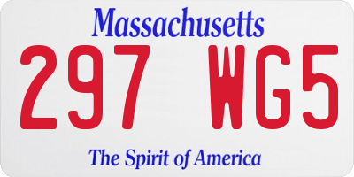 MA license plate 297WG5
