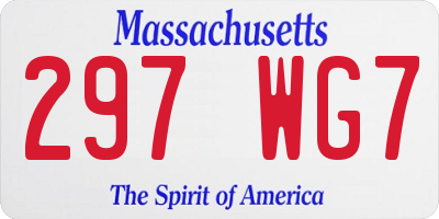 MA license plate 297WG7