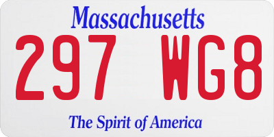 MA license plate 297WG8