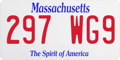 MA license plate 297WG9