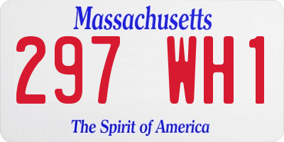 MA license plate 297WH1