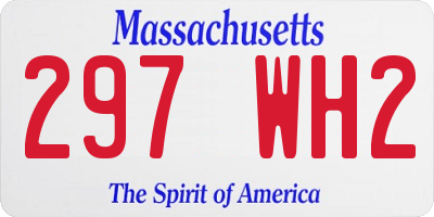 MA license plate 297WH2