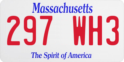 MA license plate 297WH3