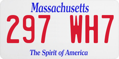 MA license plate 297WH7