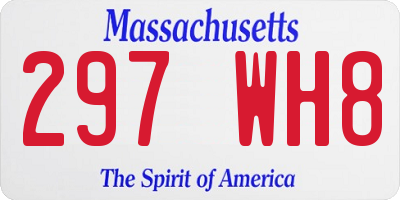 MA license plate 297WH8