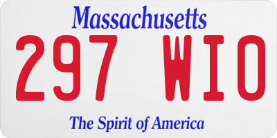 MA license plate 297WI0