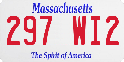 MA license plate 297WI2