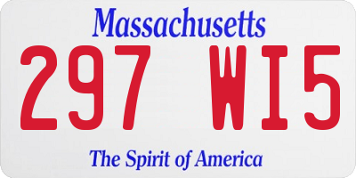 MA license plate 297WI5