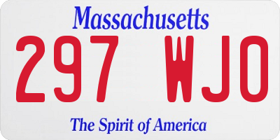 MA license plate 297WJ0