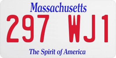 MA license plate 297WJ1