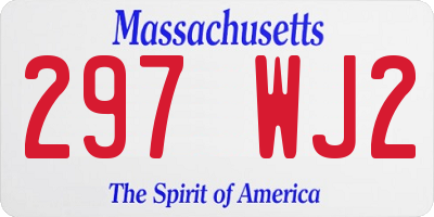 MA license plate 297WJ2