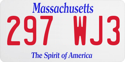 MA license plate 297WJ3