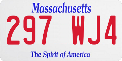 MA license plate 297WJ4