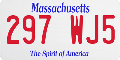 MA license plate 297WJ5