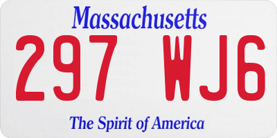 MA license plate 297WJ6