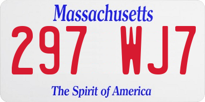 MA license plate 297WJ7