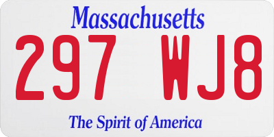 MA license plate 297WJ8