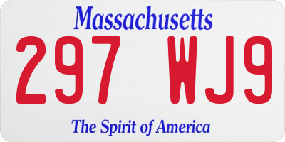 MA license plate 297WJ9