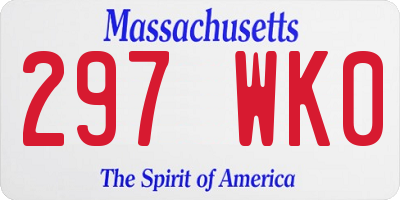 MA license plate 297WK0