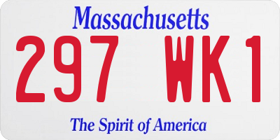 MA license plate 297WK1
