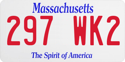MA license plate 297WK2