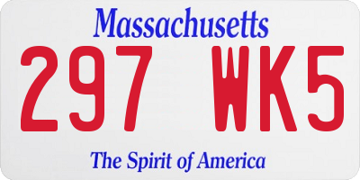 MA license plate 297WK5