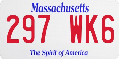 MA license plate 297WK6