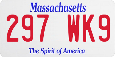 MA license plate 297WK9