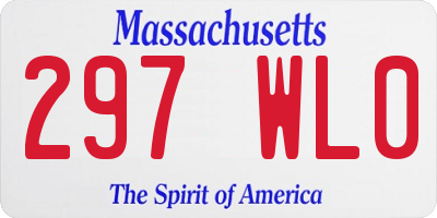 MA license plate 297WL0