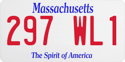 MA license plate 297WL1