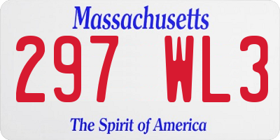 MA license plate 297WL3