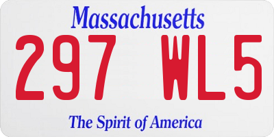 MA license plate 297WL5