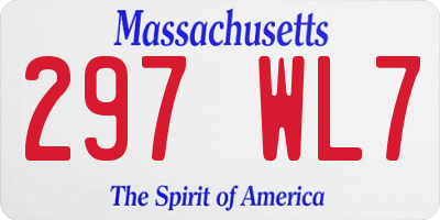 MA license plate 297WL7