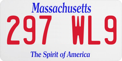 MA license plate 297WL9