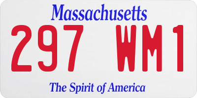 MA license plate 297WM1