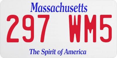 MA license plate 297WM5