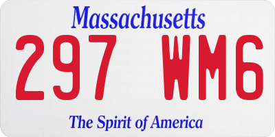 MA license plate 297WM6